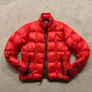 Eddie Bauer Orange/Red puffer Jacket with Black Accents
